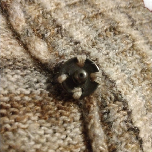 Leo & Nicole Wool (7%) Blend Sweater Poncho BoHo Hippie Earthy Colors Size S - Picture 7 of 10